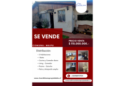 Se vende casa Comuna de Maipú