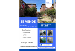 Se vende excelente departamento, Comuna de la Florida