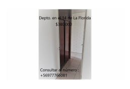 $380.000 Depto. 3d, 2° piso cerca metro Bellavista de La Florida