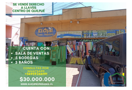 SE VENDE DERECHO A LLAVES LOCAL EL OJAL | QUILPUÉ