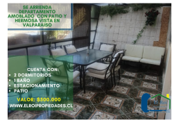 se arrienda departamento amoblado con lindo patio