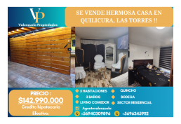 Casa en venta en quilicura