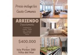 Arriendo año corrido Depto 3d-2b-70mt2 Isla Picton 280 cerca de Jumbo y Sto Tomas Viña del Mar