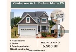 Vendo casa 4d-3b-2e Av La Farfana Comuna Maipú RM