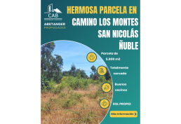 Parcela de 5.800 m2 en San Nicolás Camino Los Montes a 3km del centro