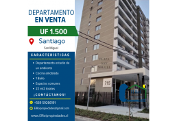 Departamento estudio primer piso amoblado – Santiago